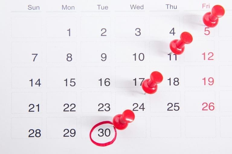 calendar marking out deadlines